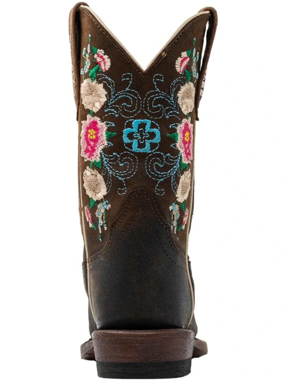 Kemo Sabe Girls Leather floral brown boots  size 2